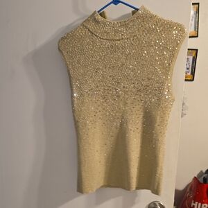 Elegant Gold Sequin Blouse